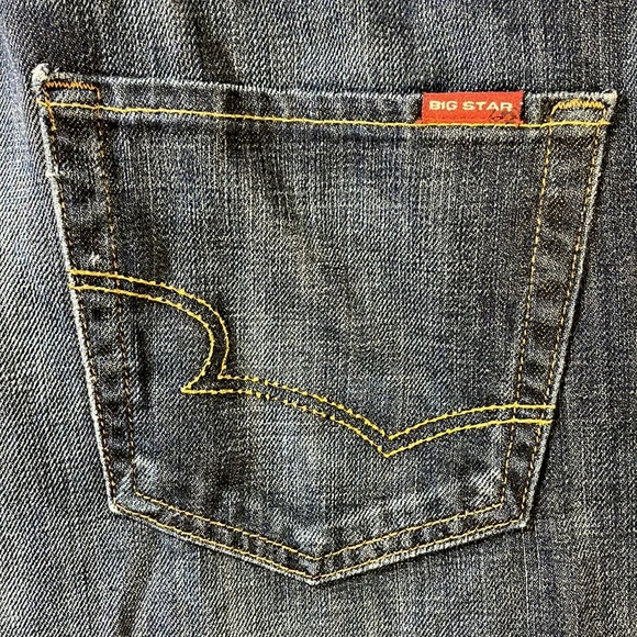 Big Star mens 34x31 pioneer bootcut mid wash denim blue jeans EUC - Picture 3 of 9